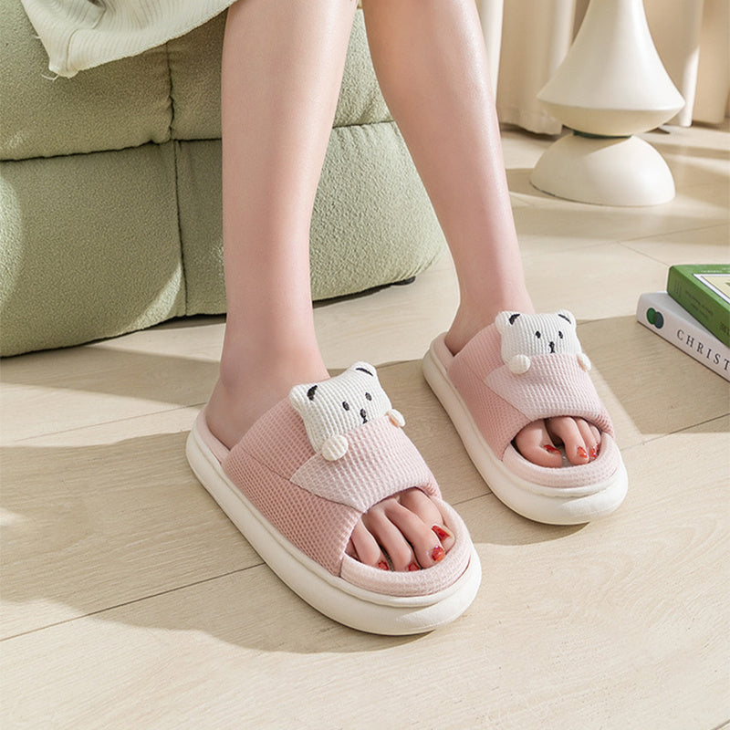 Cute Cartoon Bear in Pocket Slippers