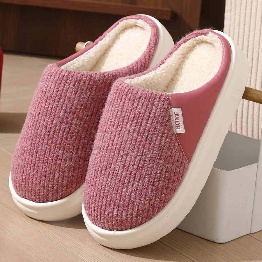 Plush Close-Toed Home Slippers