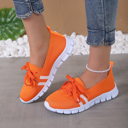 Casual Lace-up Mesh Slip-On Shoes for Women