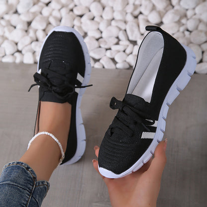 Casual Lace-up Mesh Slip-On Shoes for Women