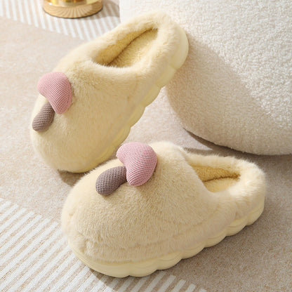 Mushroom Thick-Soled Cotton Slippers