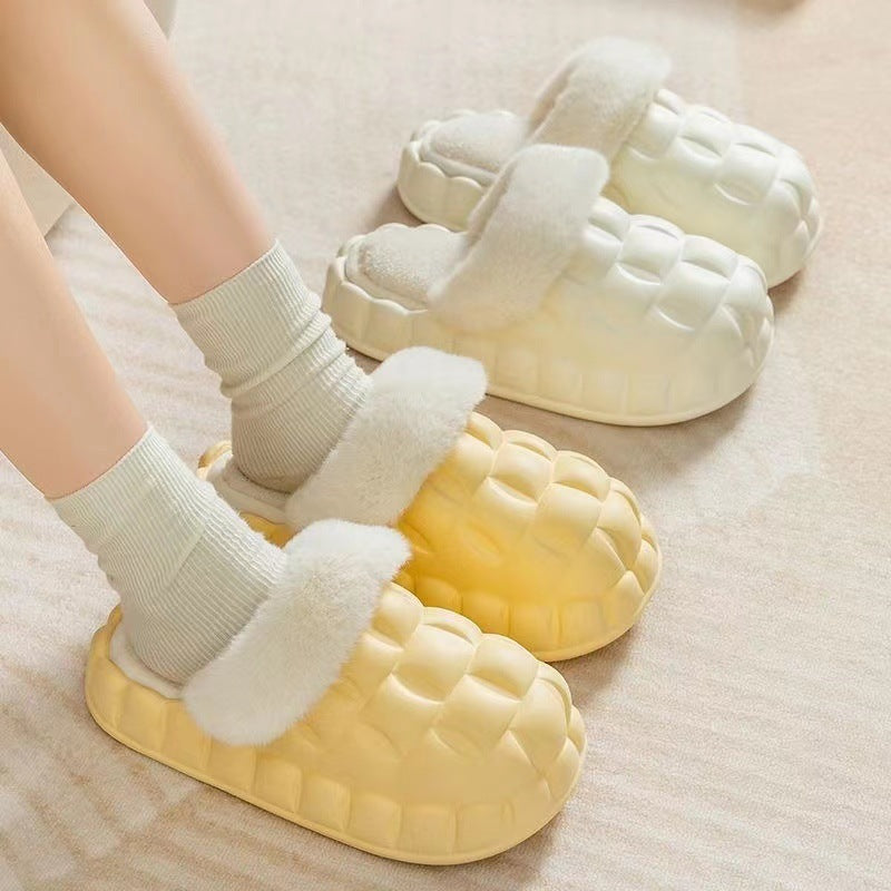 Bubble Slippers with Detachable Plush Lining