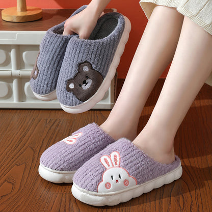 Rabbit and Bear Home Slippers