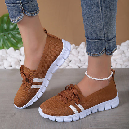 Casual Lace-up Mesh Slip-On Shoes for Women