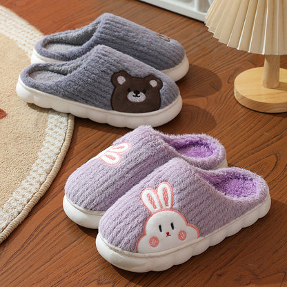 Rabbit and Bear Home Slippers