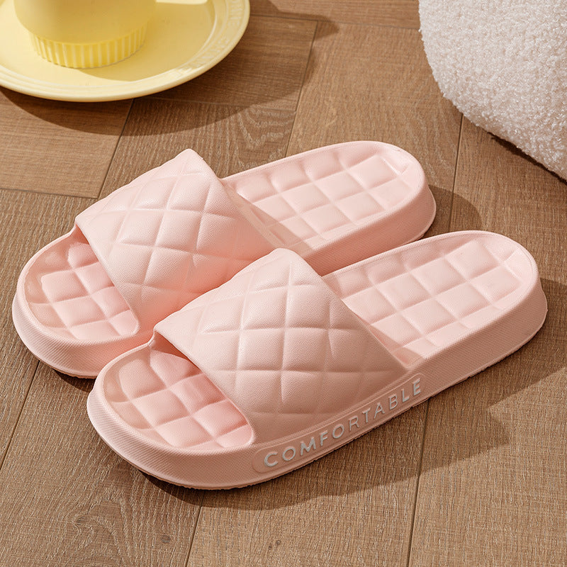 Comfortable Plaid Design House Slippers