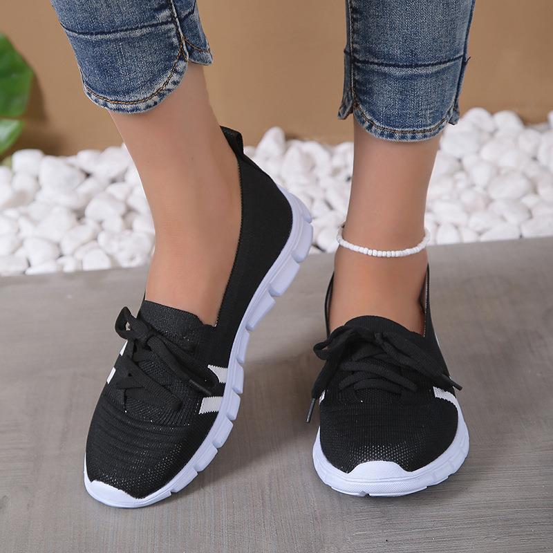 Casual Lace-up Mesh Slip-On Shoes for Women