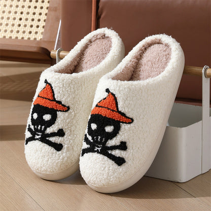 Halloween Skull Roses Bat Slippers