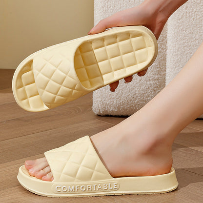 Comfortable Plaid Design House Slippers