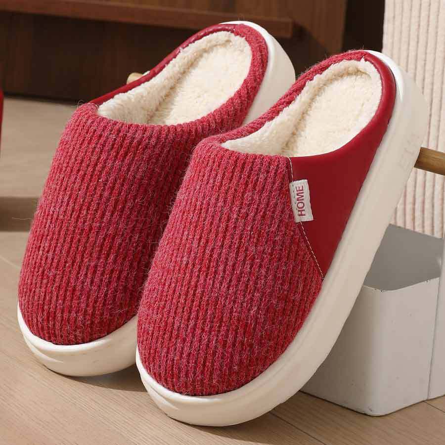 Plush Close-Toed Home Slippers