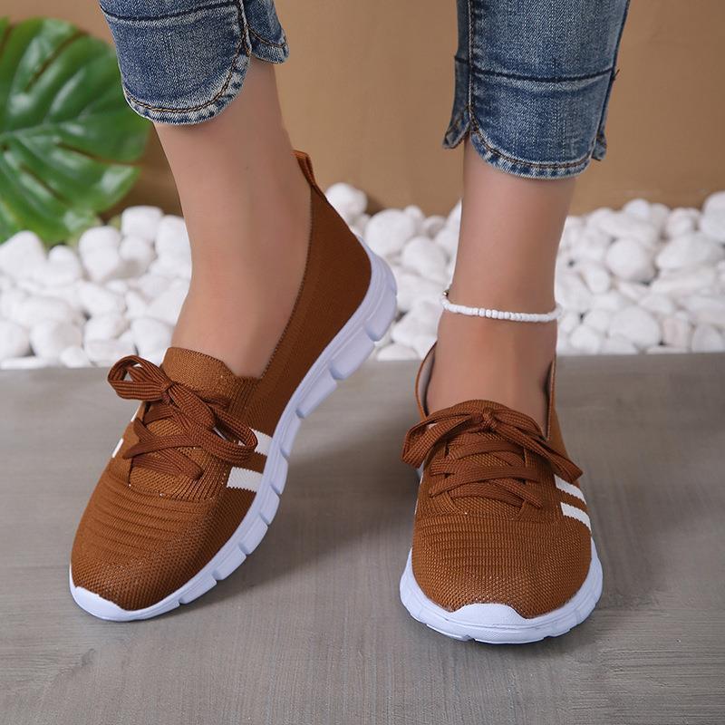 Casual Lace-up Mesh Slip-On Shoes for Women