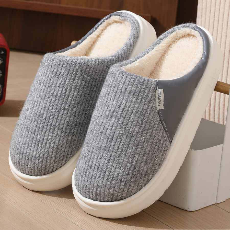 Plush Close-Toed Home Slippers