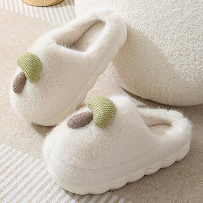 Mushroom Thick-Soled Cotton Slippers