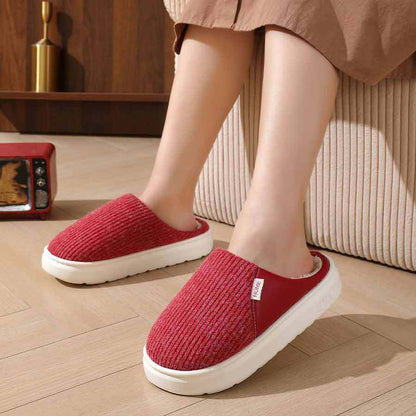 Plush Close-Toed Home Slippers