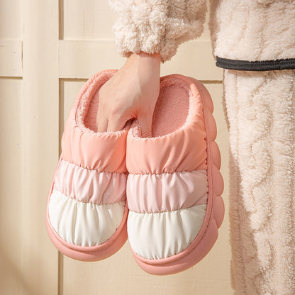 Plush Thick-Sole Bubble Slippers