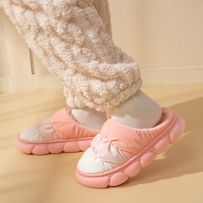 Plush Thick-Sole Bubble Slippers