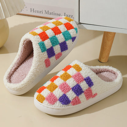 Colorful Checkered Home Slippers