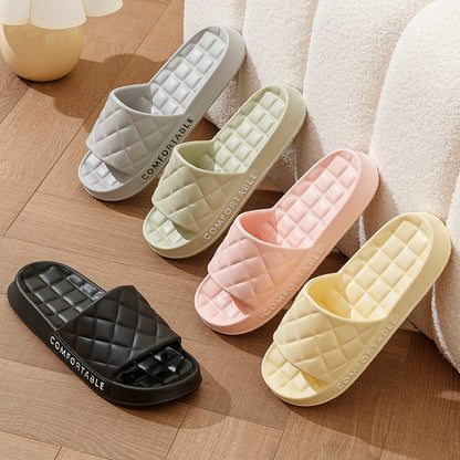 Comfortable Plaid Design House Slippers