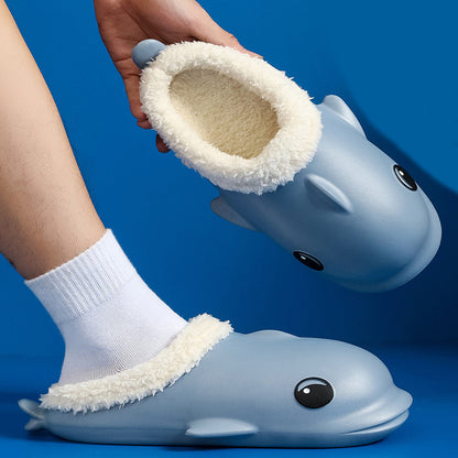 Whale Slippers with Plush Lining