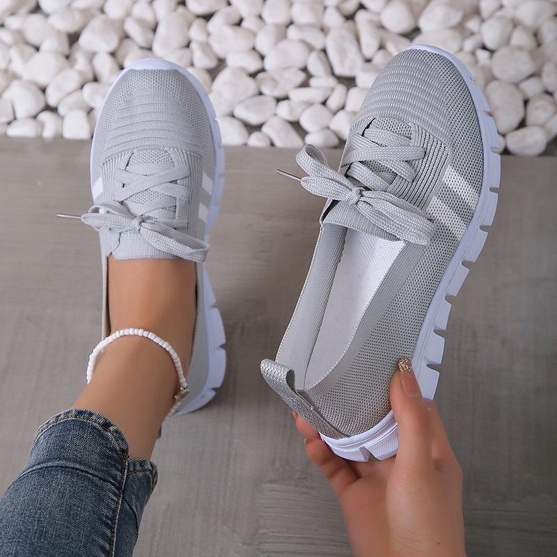 Casual Lace-up Mesh Slip-On Shoes for Women