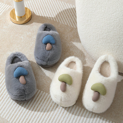 Mushroom Thick-Soled Cotton Slippers