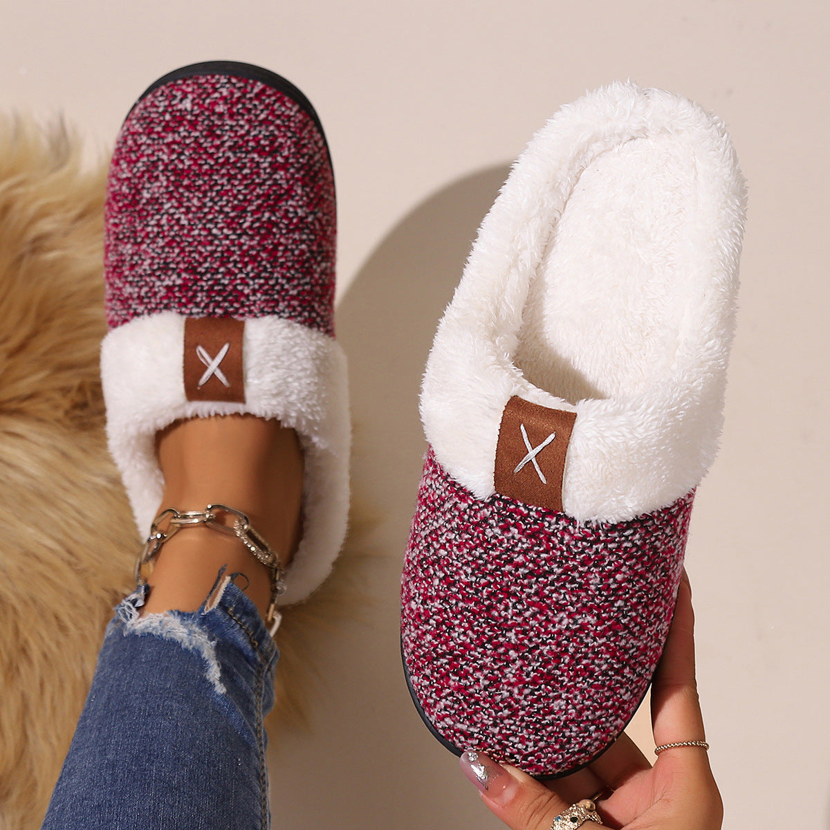 Thick Plush Winter Home Slippers