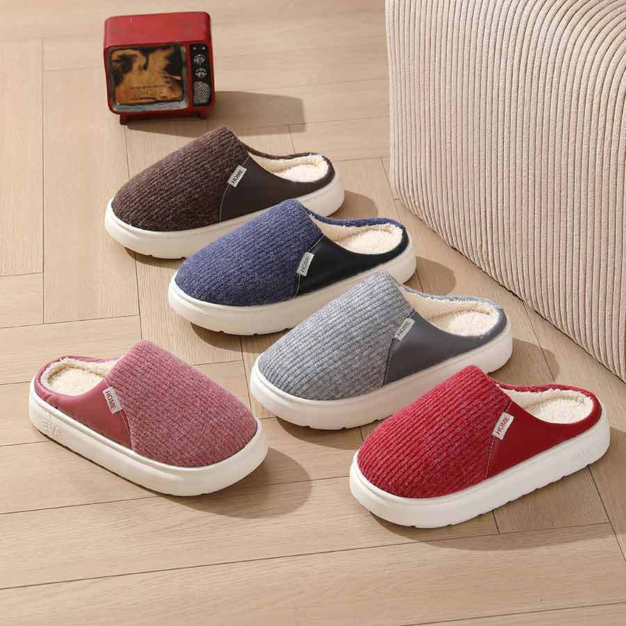 Plush Close-Toed Home Slippers