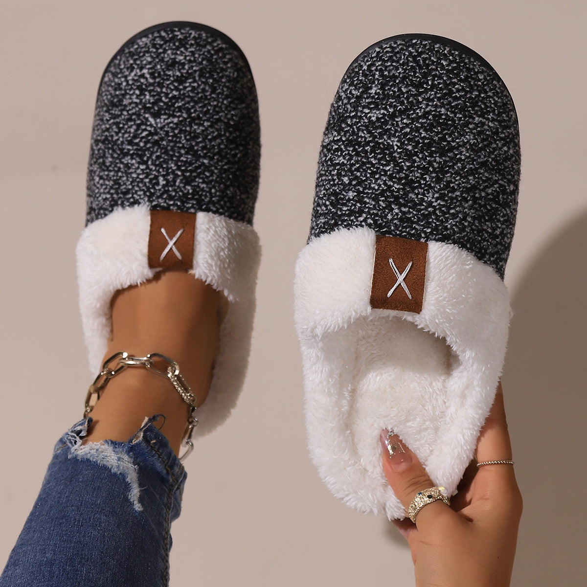 Thick Plush Winter Home Slippers