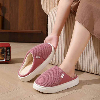 Plush Close-Toed Home Slippers