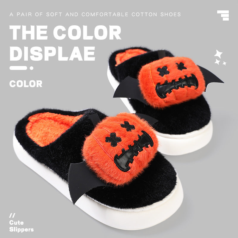 Pumpkin Bat Home Slippers