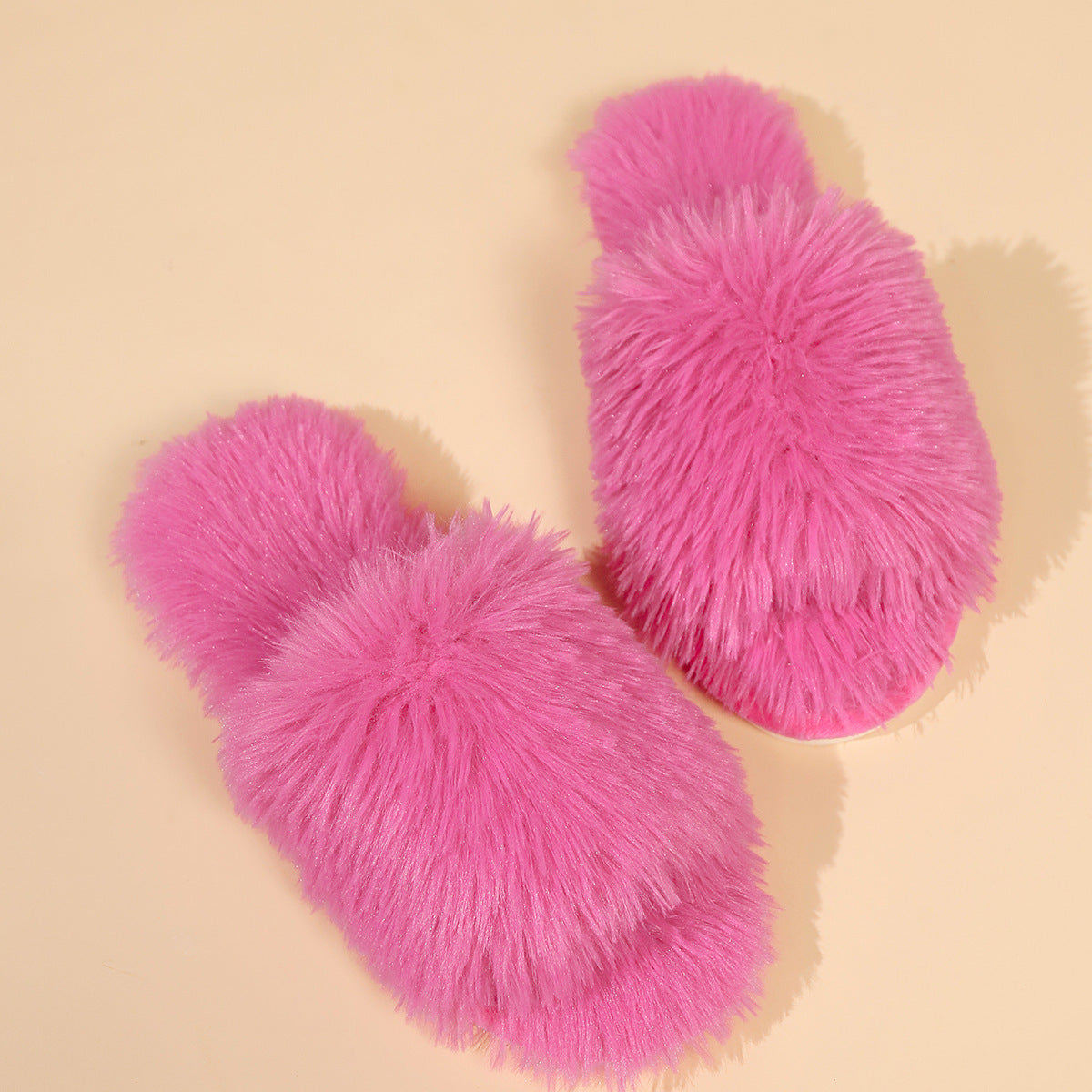 Fluffy Open-Toed Slippers