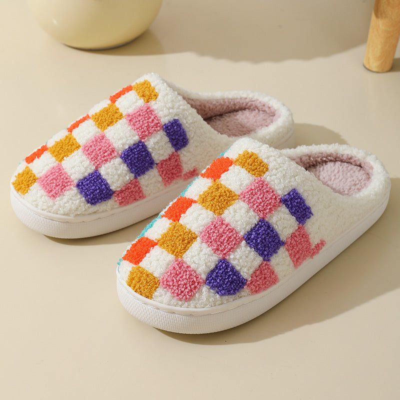 Colorful Checkered Home Slippers