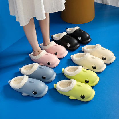 Whale Slippers with Plush Lining