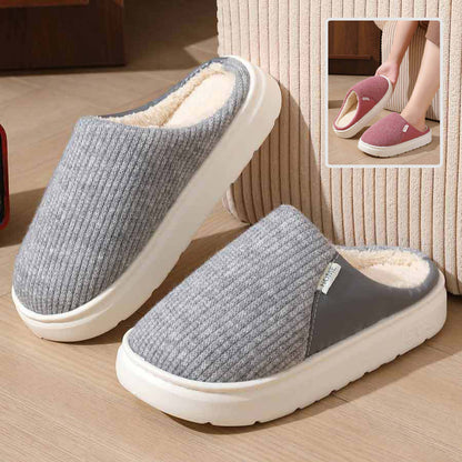 Plush Close-Toed Home Slippers