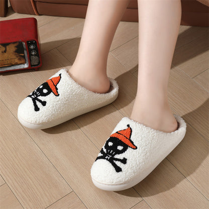 Halloween Skull Roses Bat Slippers