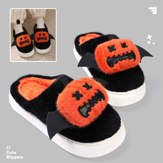 Pumpkin Bat Home Slippers