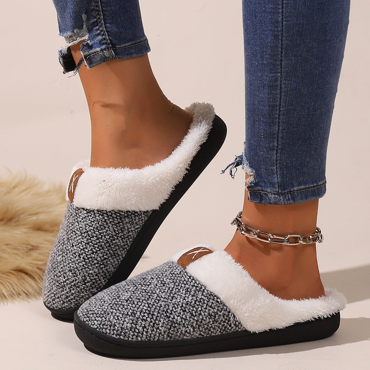 Thick Plush Winter Home Slippers