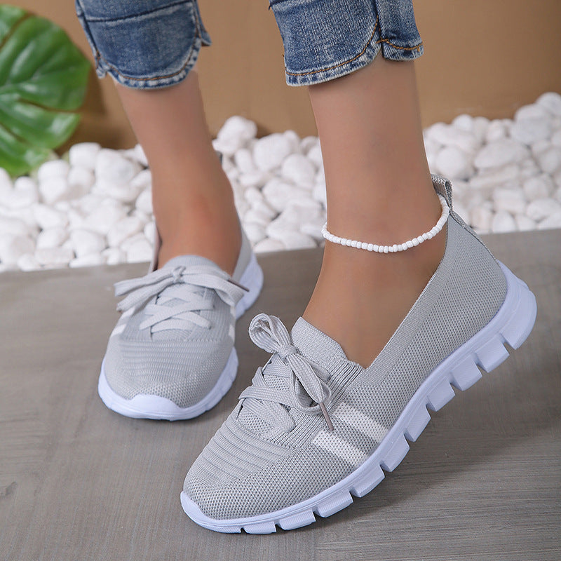 Casual Lace-up Mesh Slip-On Shoes for Women