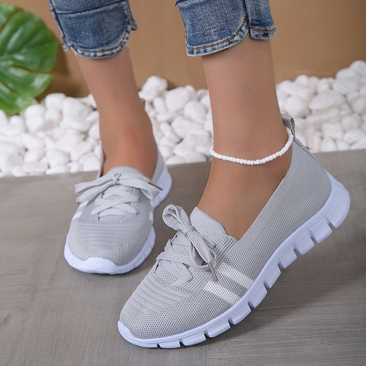 Casual Lace-up Mesh Slip-On Shoes for Women