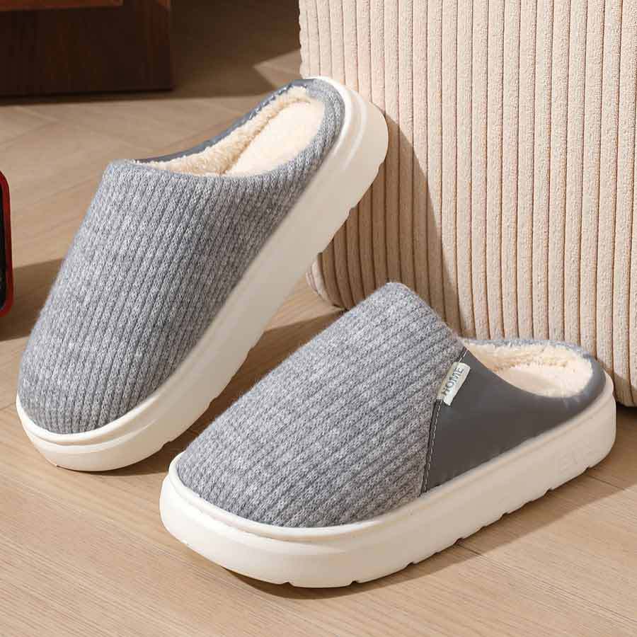 Plush Close-Toed Home Slippers