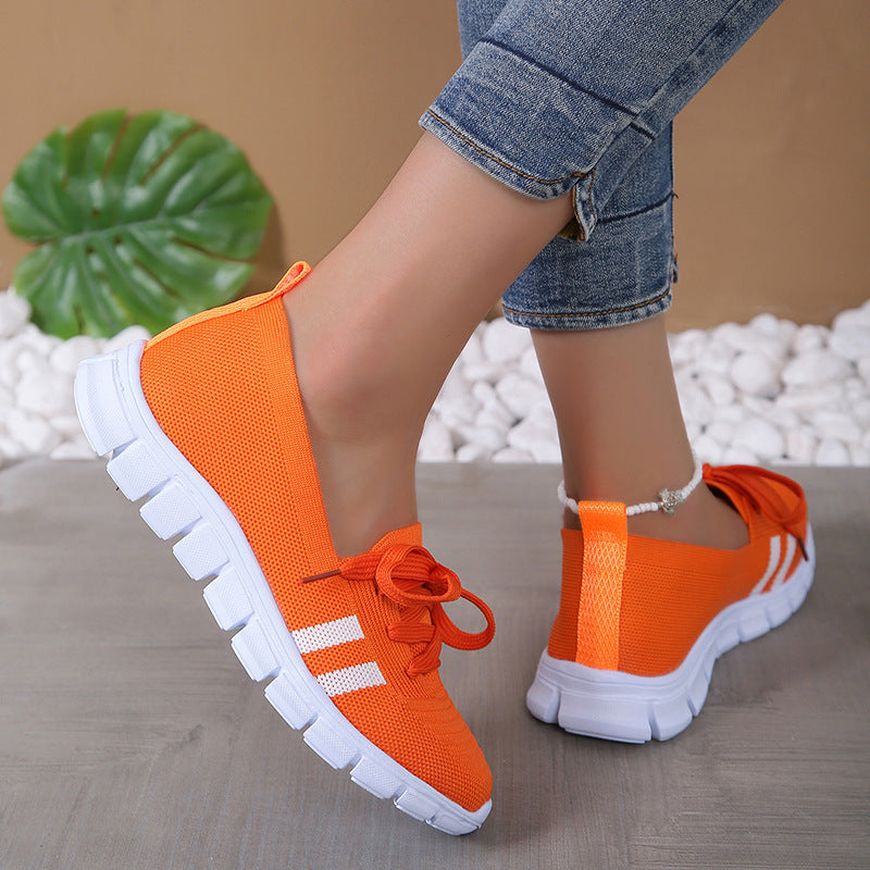 Casual Lace-up Mesh Slip-On Shoes for Women